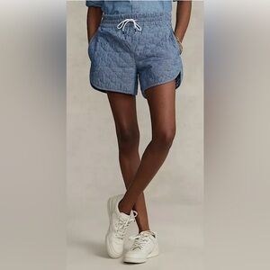 Polo Ralph Lauren Womens Quilted Chambray Shorts Size-Medium.